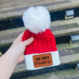 Christmas Pom Patch/Embroidery Beanies