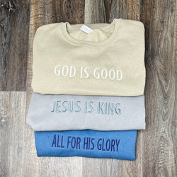 Embroidered Faith Sweatshirts and Tees