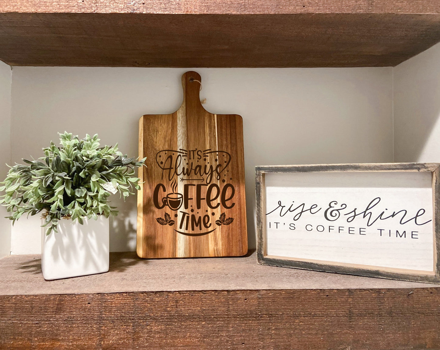 Coffee Time Engraved Cutting Board