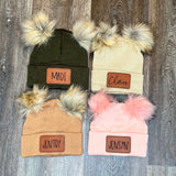 Double Pom Patch/Embroidery Beanies