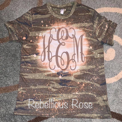 Monogram Camo Distressed Shirt